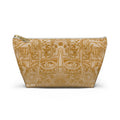 Gold Aztec Pattern Accessory Pouch — T‑Bottom Makeup & Travel Bag