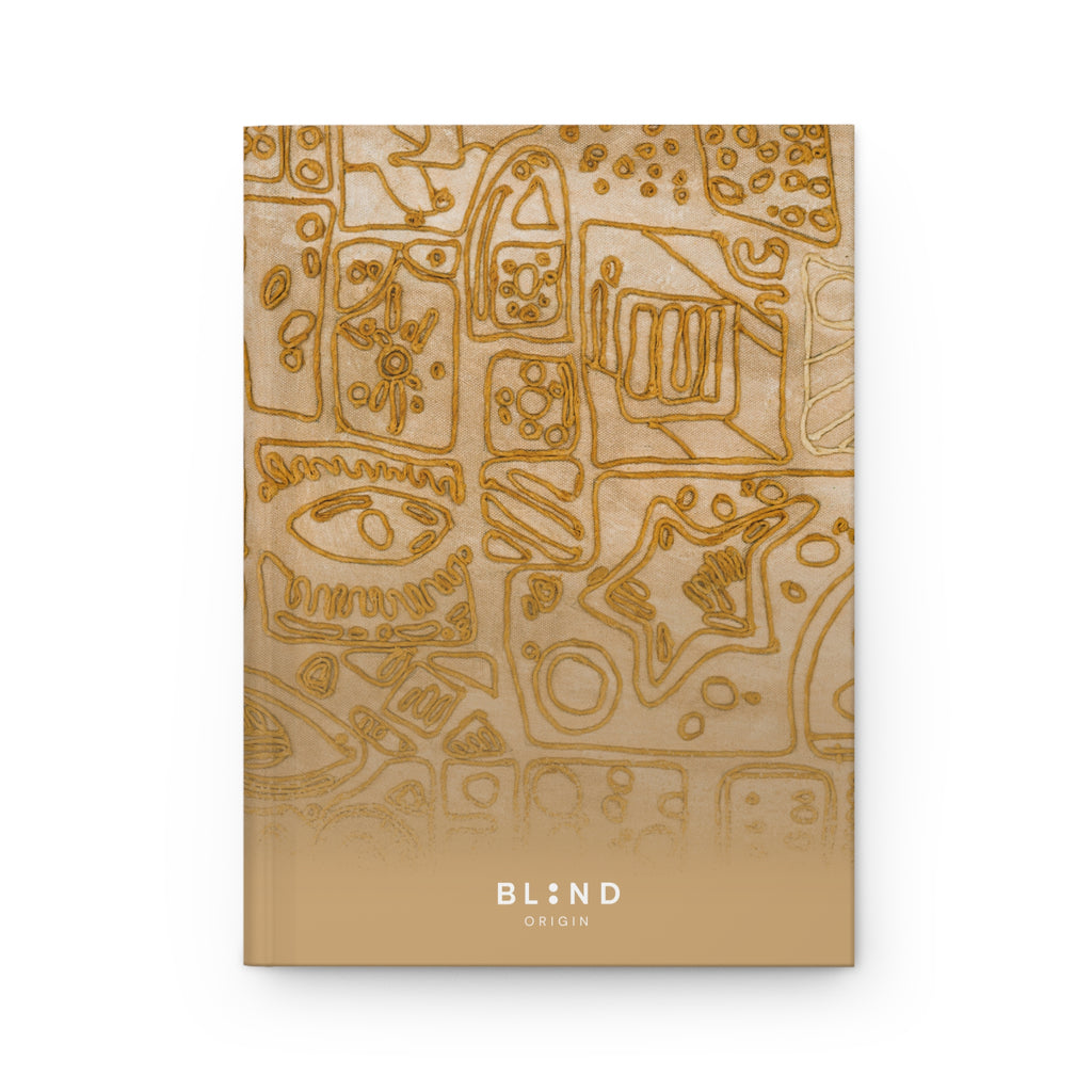 Abstract Beige Pattern Hardcover Journal — 'BL:ND Origin' Sketchy Doodle Notebook for Artists & Note-Taking