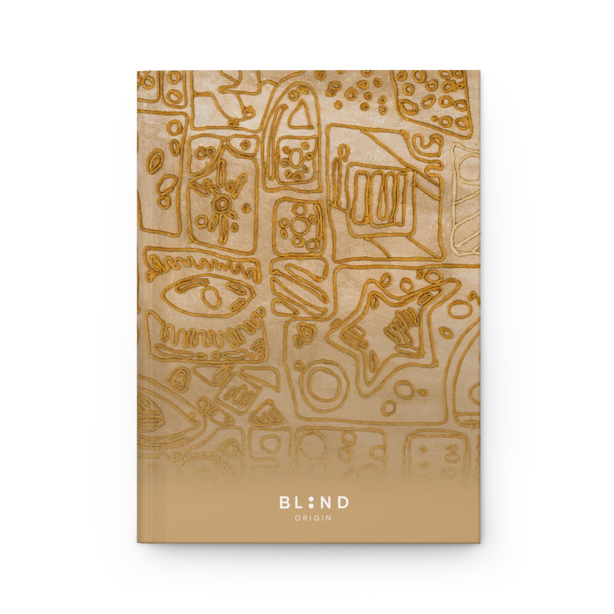 Abstract Beige Pattern Hardcover Journal — 'BL:ND Origin' Sketchy Doodle Notebook for Artists & Note-Taking