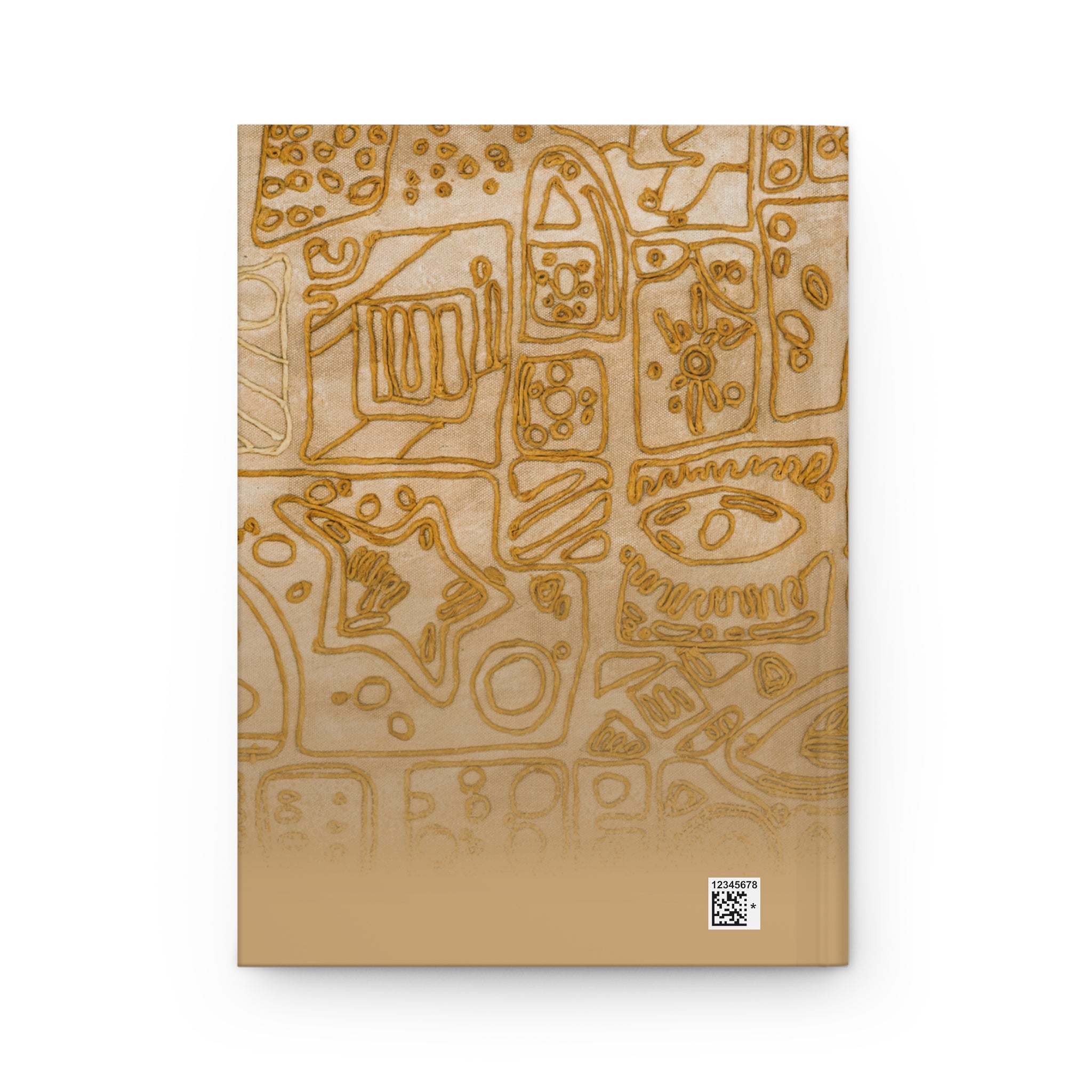 Abstract Beige Pattern Hardcover Journal — 'BL:ND Origin' Sketchy Doodle Notebook for Artists & Note-Taking