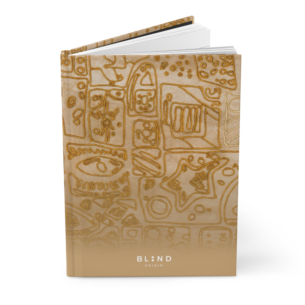 Abstract Beige Pattern Hardcover Journal — 'BL:ND Origin' Sketchy Doodle Notebook for Artists & Note-Taking